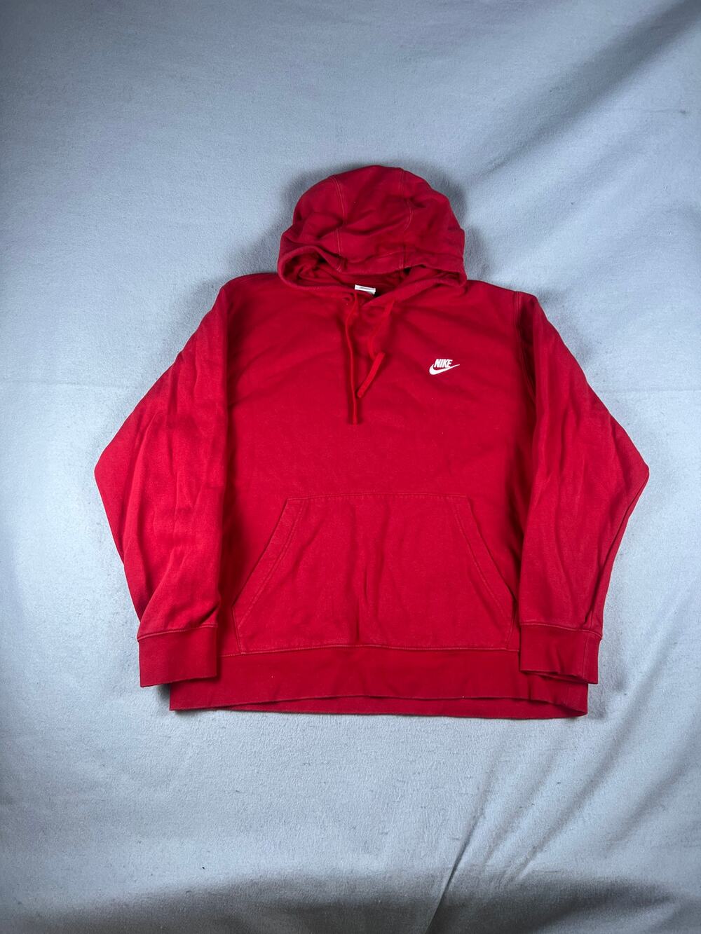 Nike Hoodie Mens XL Red Drawstring Futura Logo Embroidered Pullover Sweatshirt